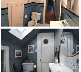 tiny attic bathroom gets a diy update