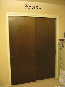 need ideas for ugly wood sliding closet doors