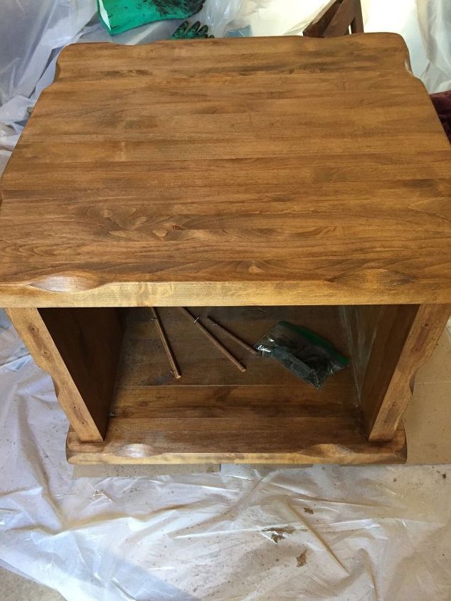 70 s cabinet redo out with the orange oak and in with mexican rustic, Middle of the refinished process