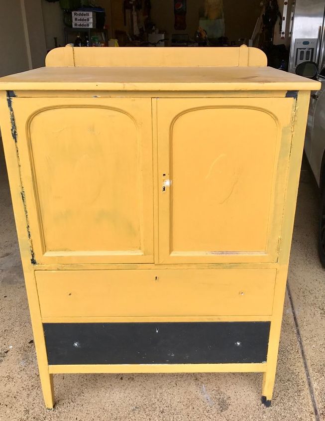 ugly yellow cabinet makeover now pretty in aubusson blue