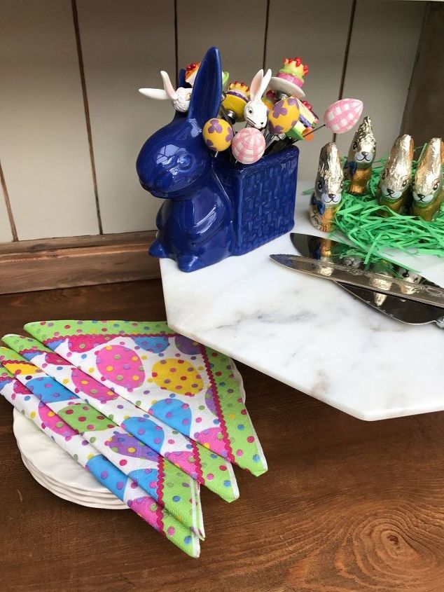 an easter inspired sideboard, Easter cake forks