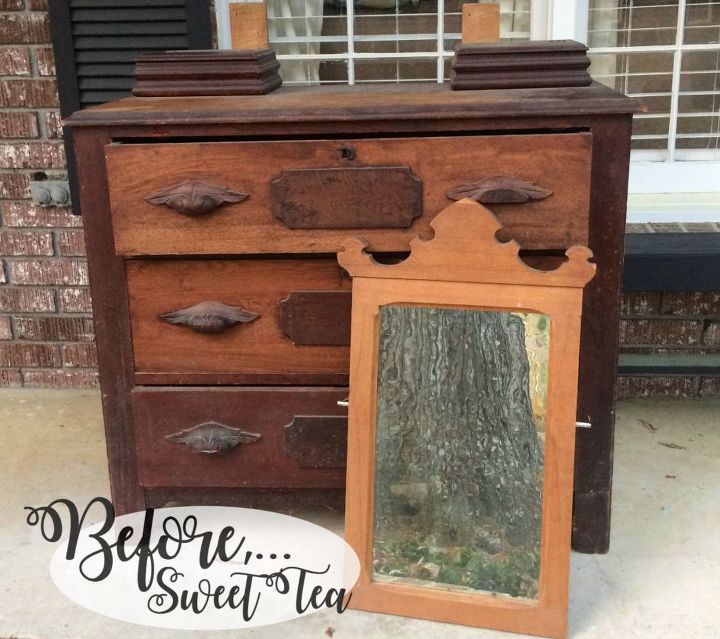 renew an old dresser to be a statement piece, Solid Wood just needed a special touch