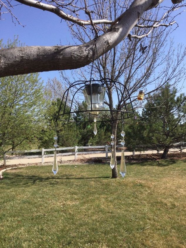 easy flower basket to solar chandelier