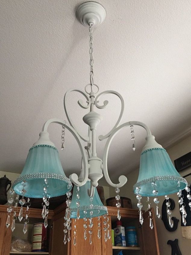 jazz up your boring chandalier, How to transform your Chandalier for 10