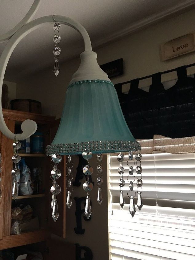 jazz up your boring chandalier, This is how it looked once done