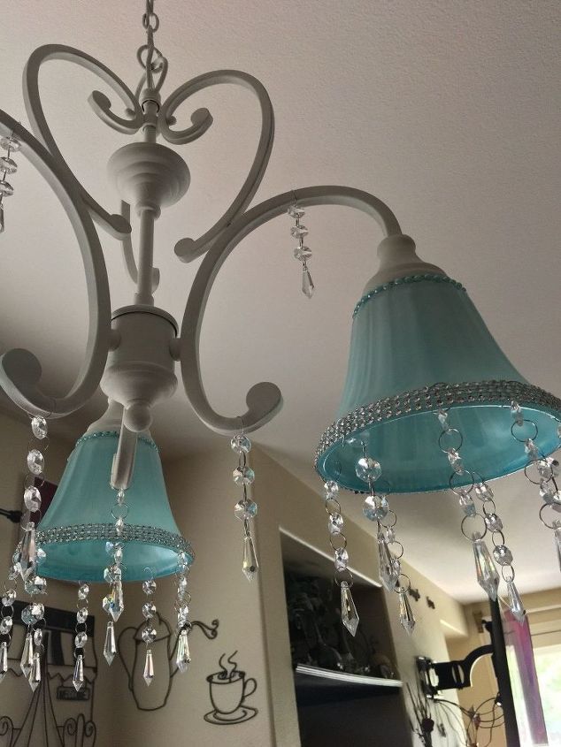 jazz up your boring chandalier, My new gorgeous Crystal chandalier