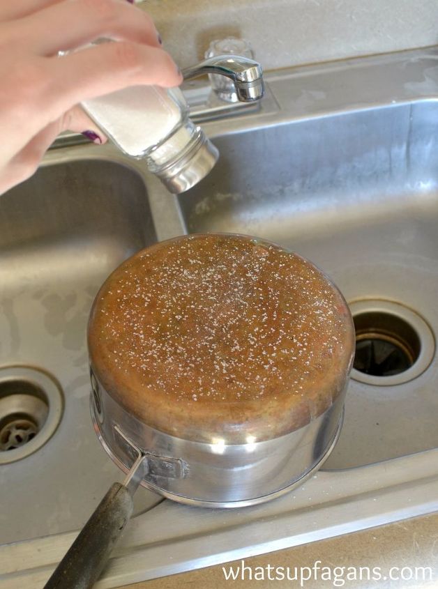 how to clean copper bottomed pots