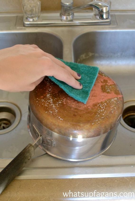 how to clean copper bottomed pots