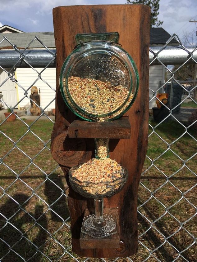 barn wood bird feeder