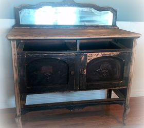 antique farmhouse hutch make over with chalk paint