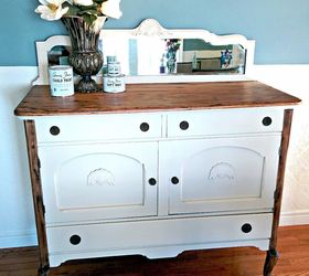 antique farmhouse hutch make over with chalk paint