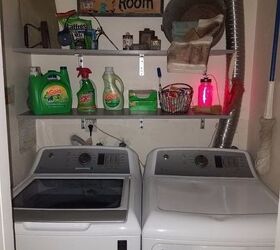 laundry room er closet mini makeover, FYI don t stand on your dryer Dent