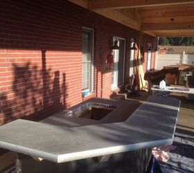concrete patio bar, We let it set up for 10 days