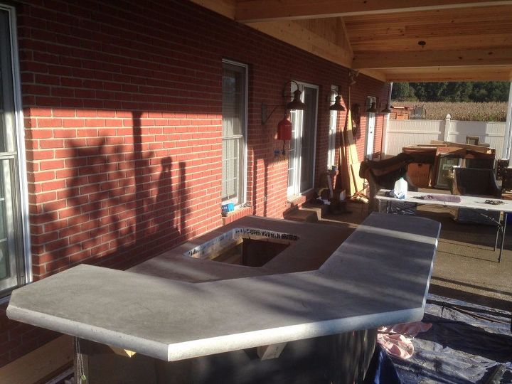 concrete patio bar, We let it set up for 10 days