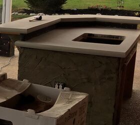 concrete patio bar, Finished with phase one