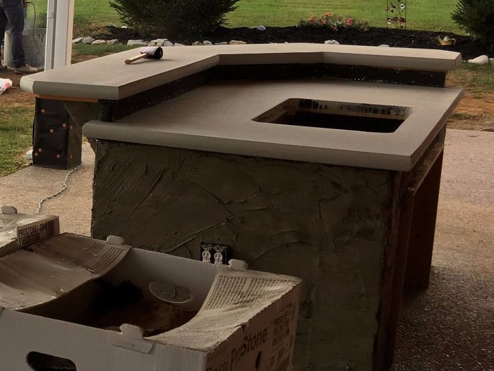 concrete patio bar, Finished with phase one