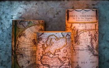 Antique World Map Decoupaged Candles {With Free Printable}