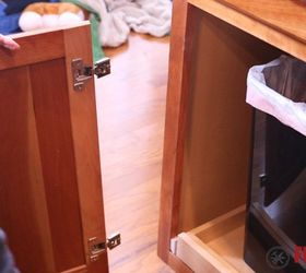 DIY Pull Out Kitchen Cabinet Trash Can Loop