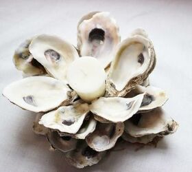 making a oyster shell candle holder