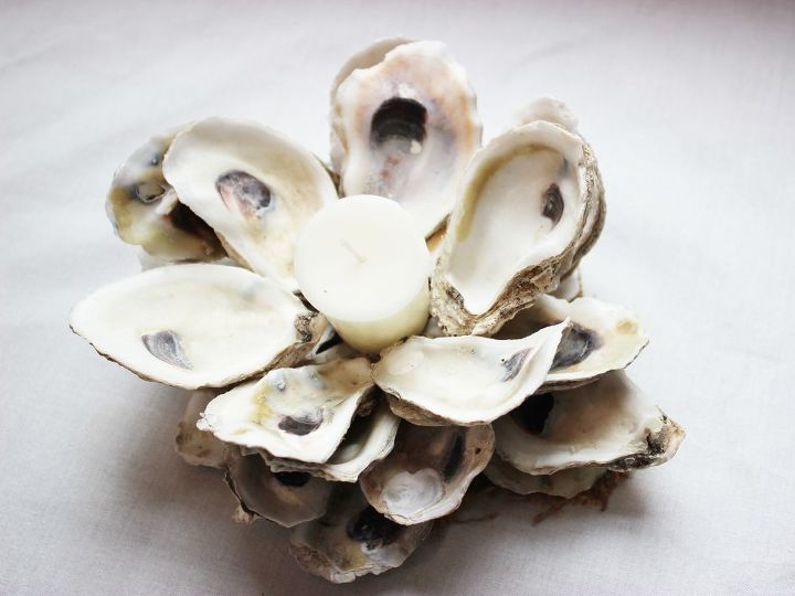 cmo hacer un portavelas de conchas de ostras