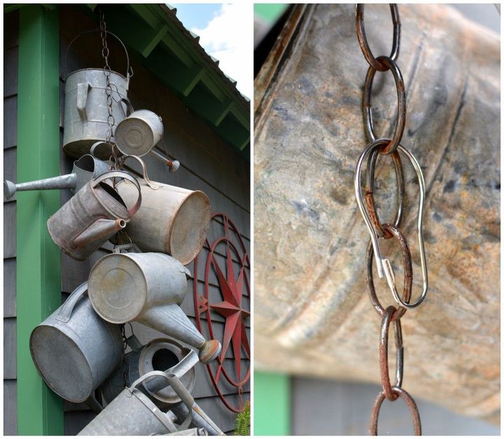 hang a collection of watering cans to decorate a garden shed