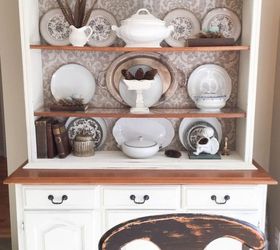 How to Update an Antique Cabinet With Contact Paper and Chalk