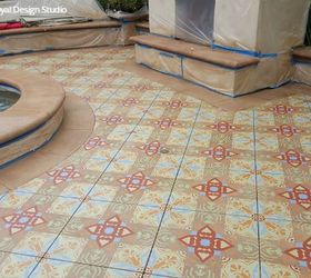 easy diy fix concrete floor stencils