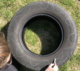 tire turned planter