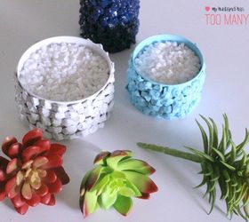 upcycle tin can pine cone planters