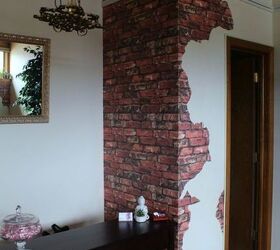 faux brick and plaster wall