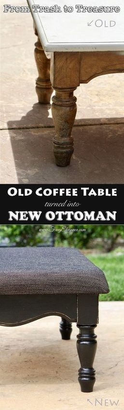 old table turned into new ottoman