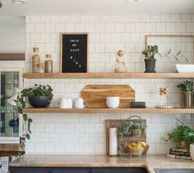 how to finish kitchen shelving