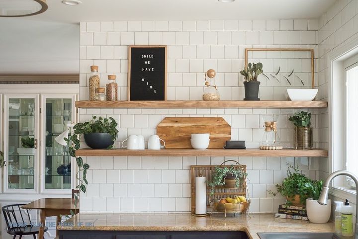 how to finish kitchen shelving
