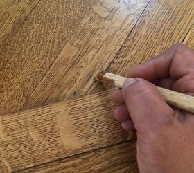 reparar el agujero de las termitas en el suelo de madera dura