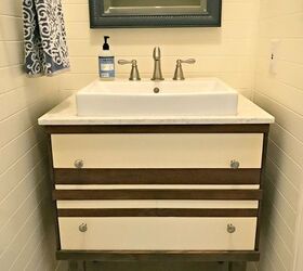 remodel 1 dresser into 2 pieces toy storage and a bathroom vanity