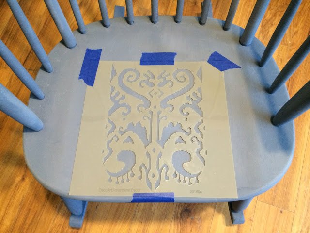 a mothers day rocking chair makeover, Playing with Stencils