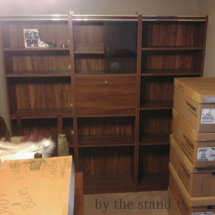 wall unit makeover for my hubby