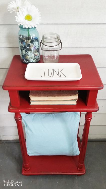 this painted red table was a huge hit