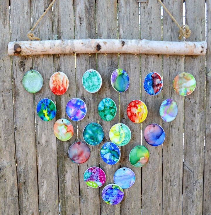 diy hand painted wind chimes