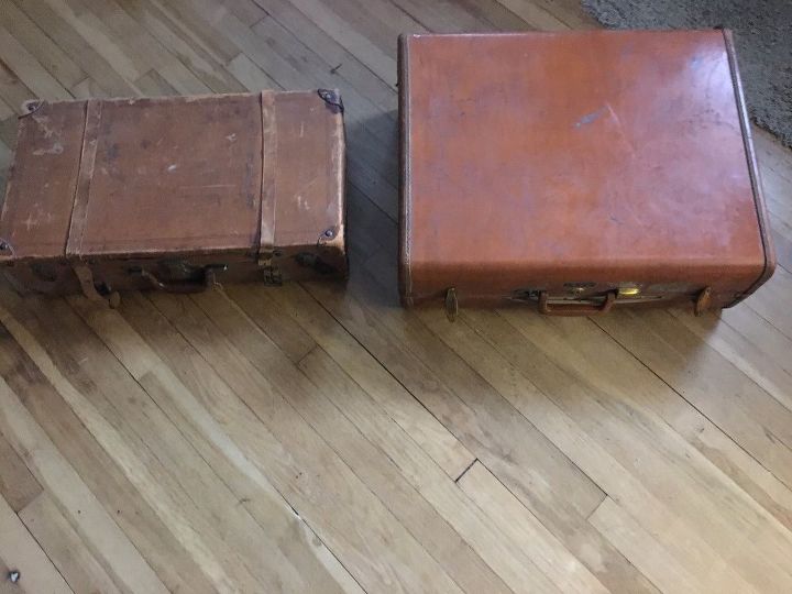 repurposed suitcases, My two suitcases with character