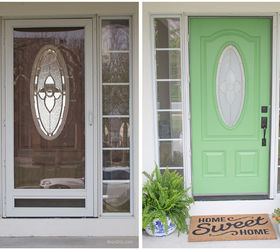 $15 Front Door Redo With Faux Etched Glass