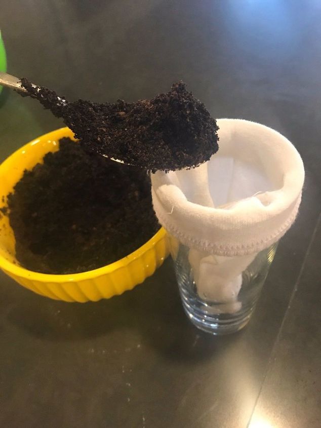 fill a sock with coffee grounds to get rid of fridge odors
