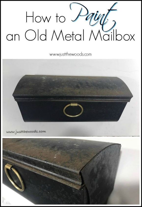 pintando uma velha caixa de correio de metal