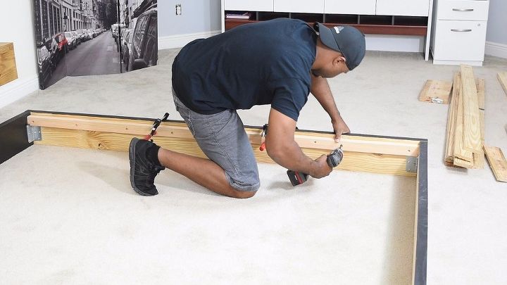 diy platform bed with floating night stands