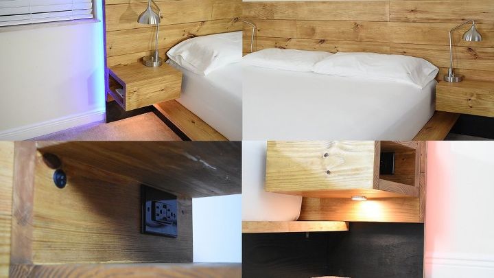 diy platform bed with floating night stands