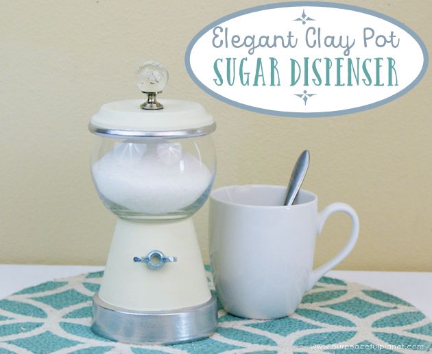elegant clay pot sugar dispenser