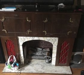 q ugly fake fireplace