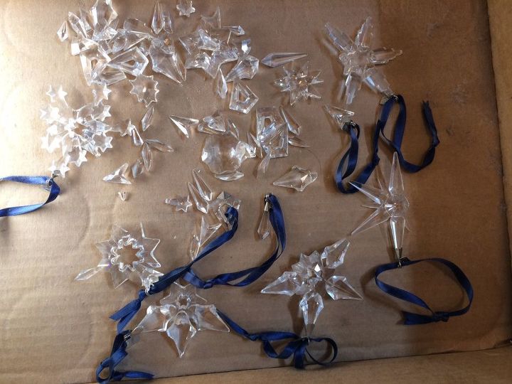 q broken swarovski crystal snowflakes