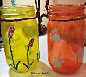painted mason jar lanterns