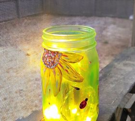 painted mason jar lanterns